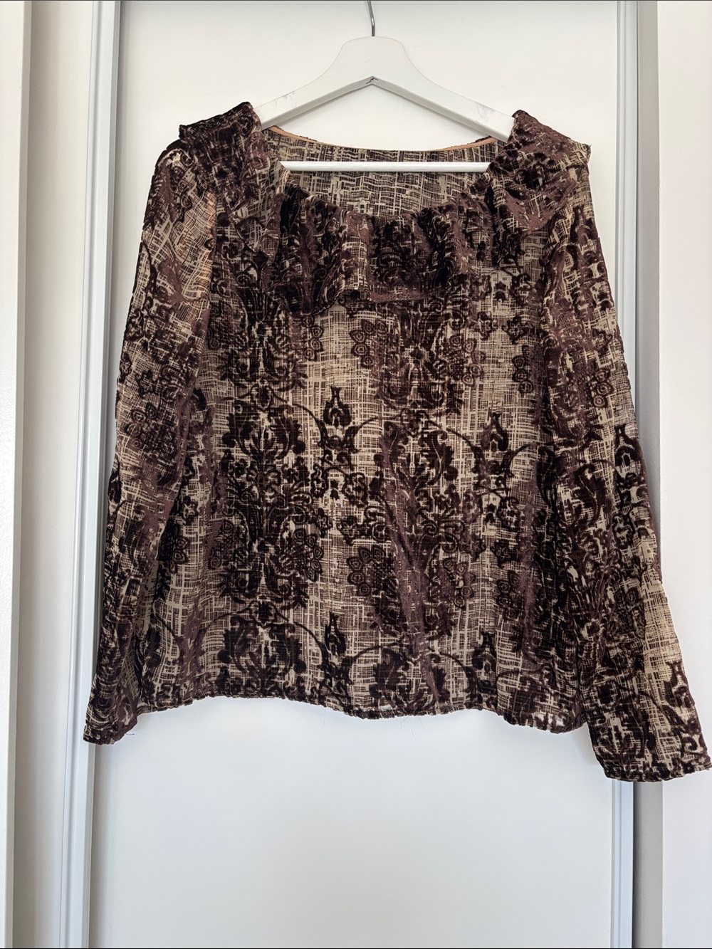 Hots Pick✨ Boho Luxe Sheer Velvet Floral Blouse